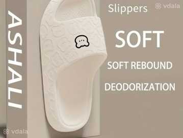 Тапочки, тапти, літні, крутий дизайн з ведмедиком, чорні та білі - VDALA.PRO