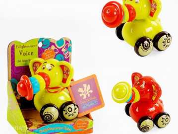 Слон на колесах брязкальце, гризунець, прорізувач, їздить, жовтий Слон на колесах брязкальце, гризунець, прорізувач, їздить, жовтий - VDALA.PRO