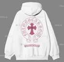 Мужские худи Chrome Hearts Logo унисекс черные белые хром хартс - VDALA.PRO - 2