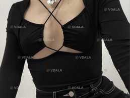 черный топ в стиле y2k shein - VDALA.PRO