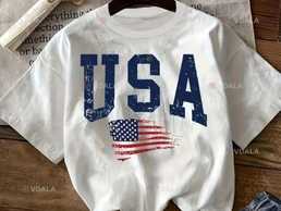 Женская футболка usa 48 M - VDALA.PRO