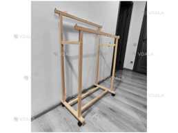 Дерев'яна підлогова вішалка для одягу з масиву сосни. - VDALA.PRO