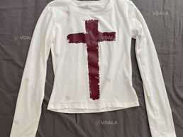 Лонгслів кофтинка у2к з хрестом - VDALA.PRO