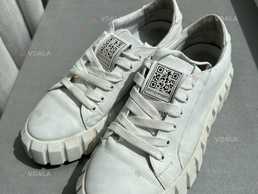 Жіночі шкіряні білі кеди - VDALA.PRO