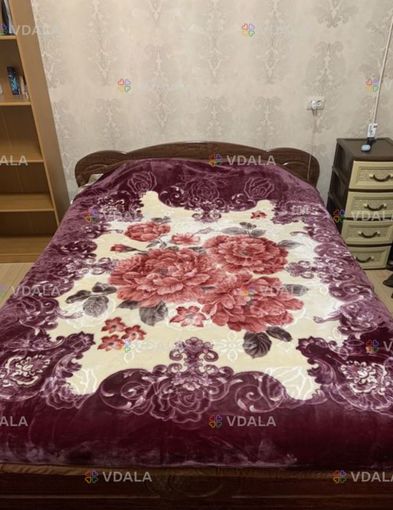Плед новый двух сторонний цвет темный шоколад - VDALA.PRO