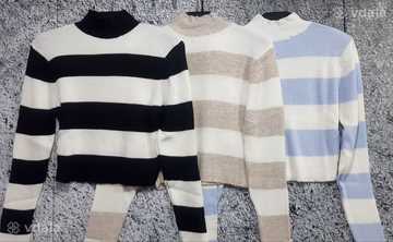 Вкорочений светр в смужку - VDALA.PRO