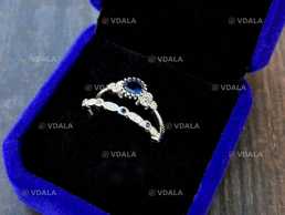 Серебряные колечки 925 пробы с синим сапфиром! - VDALA.PRO