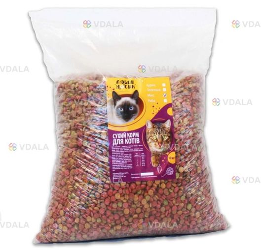 Сухий корм для котів 10кг. Склад: злакові, курячі субпродукти - VDALA.PRO
