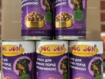 Натуральна мʼясна консерва для великих порід собак тм «dog jon» - VDALA.PRO