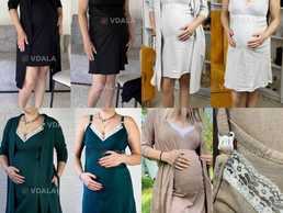 Комплект для вагітних халат і сорочка з мереживом, в пологовий - VDALA.PRO