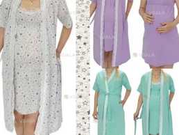 Комплект у пологовий та для дому, мереживні халат та сорочка 46-54 - VDALA.PRO