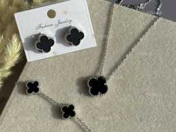 Набір прикрас клевер, сережки,підвіска,медзолото, ван клиф,конюшина, - VDALA.PRO