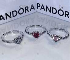 Каблучка кільце пандора pandora колечко з червоним сердечком срібло925 - VDALA.PRO