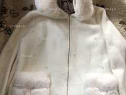 Женская альпака белого цвета. Мех можно снимать - VDALA.PRO