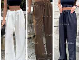 Жіночі штани палаццо на літо льон | женские штаны лен модель 7143 - VDALA.PRO