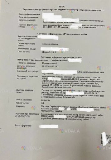 Витяг з кадастру (дзк) - VDALA.PRO