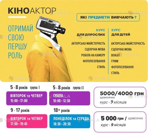 Курс «Киноактер» - VDALA.PRO