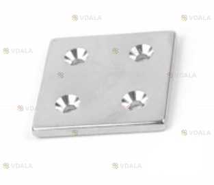 Магніт 40x40x4 mm -7/3.5 mm x 4 потай - VDALA.PRO
