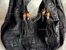 Кожаная сумка FENDI. Натуральная замша и кожа. Цвет шоколада. - VDALA.PRO