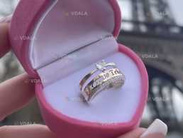 Каблучка Я кохаю тебе Срібло Золото Срібна з пластиною Золота - VDALA.PRO