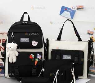 Рюкзак школьный модный 5 в 1 + брелок Медвежонок роспродажа - VDALA.PRO