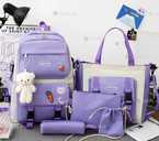 Рюкзак школьный модный 5 в 1 + брелок Медвежонок роспродажа - VDALA.PRO - 3