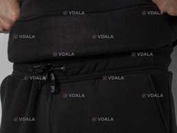 👕 Чоловічий спортивний костюм на флісі | Чорний | Теплий | З капюшоно - VDALA.PRO