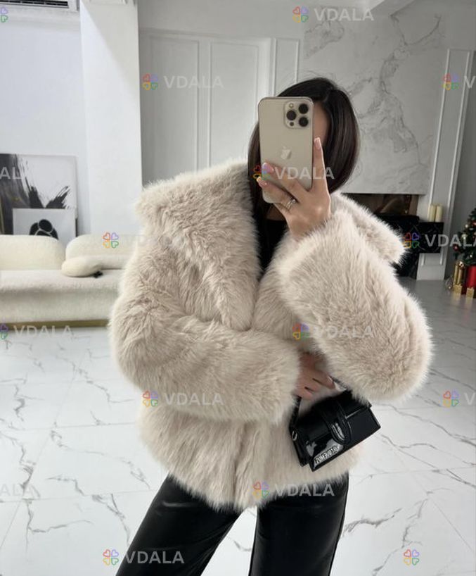 Шуба з еко-хутра бежева - VDALA.PRO