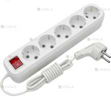 Сетевой удлинитель , фильтр, на 5 розетки с выключателем 5 метров 220В - VDALA.PRO