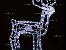 Світлодіодна новорічна гірлянда олень білий 100 см крутиться голова - VDALA.PRO