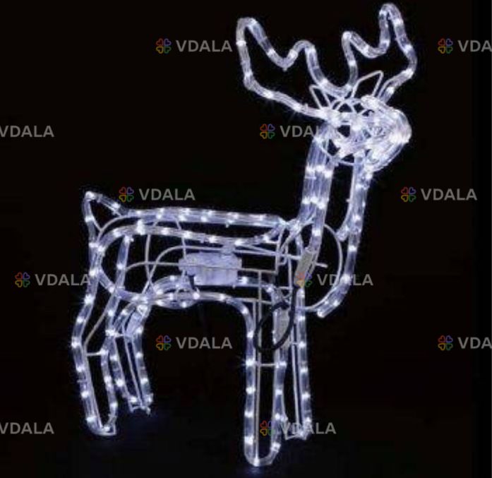 Світлодіодна новорічна гірлянда олень білий 100 см крутиться голова Світлодіодна новорічна гірлянда олень білий 100 см крутиться голова - VDALA.PRO