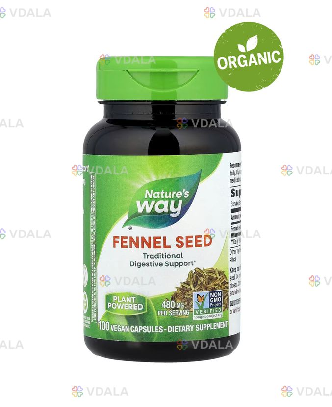 Nature's Way, семена фенхеля, 480 мг, 100 капсул Nature's Way, семена фенхеля, 480 мг, 100 капсул - VDALA.PRO