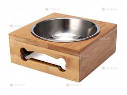 Миска для собак и кошек 180 мл (дерево, металл) - VDALA.PRO
