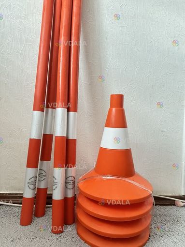 Конус паркувальний 350 см 4 шт + віха сигнальна 4 шт Конус паркувальний 350 см 4 шт + віха сигнальна 4 шт - VDALA.PRO