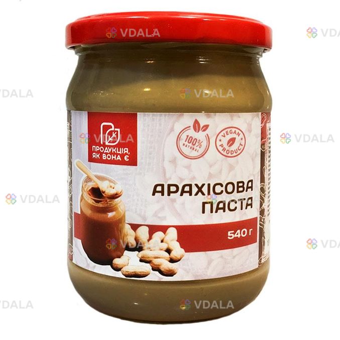 Арахисова паста натуральная, классическая, без добавок 540 г Арахисова паста натуральная, классическая, без добавок 540 г - VDALA.PRO