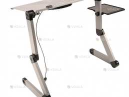 Складной столик для ноутбука с вентилятором, серебристый - VDALA.PRO