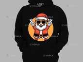 Худи на новый год с новогодним принтом Клевый Санта, Черный, XS - 1 Худи на новый год с новогодним принтом Клевый Санта, Черный, XS - VDALA.PRO - 1