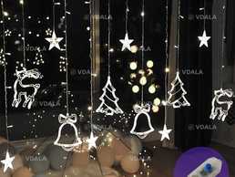 Гирлянда-бахрома штора Рождественские фигурки - VDALA.PRO