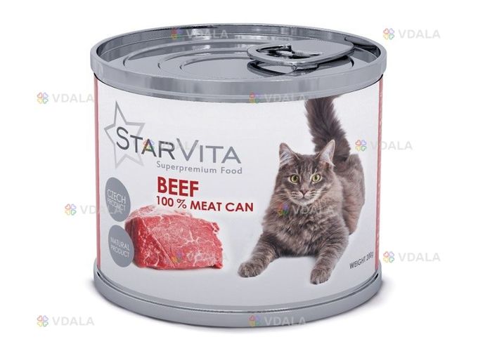 Консервы для кошек StarVita с говядиной 200 г. Консервы для кошек StarVita с говядиной 200 г. - VDALA.PRO