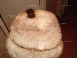 Жіноча шапка з норки світло коричневого кольору з візерунком, 56-57р. - VDALA.PRO