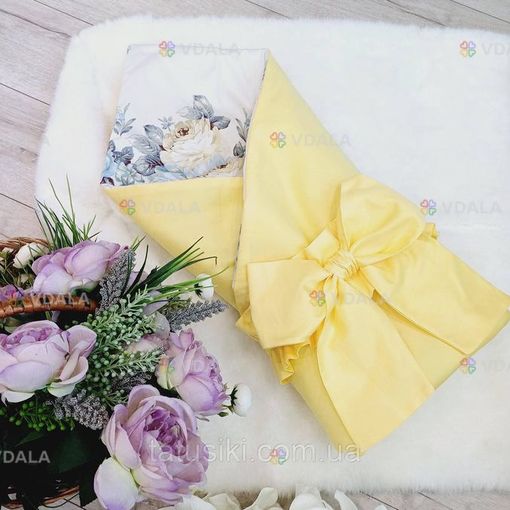 Конверт- плед на выписку Жёлтый бантик Конверт- плед на выписку Жёлтый бантик - VDALA.PRO