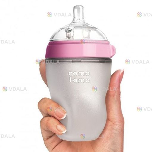 Бутылочка для кормления антиколиковая Comotomo 250 мл Розовая - VDALA.PRO