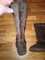 Теплі замшеві чоботи коричневого кольору 38р. - VDALA.PRO