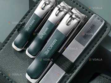 Маникюрный набор 4в1 кусачки, с кожаным чехлом, дорожный набор кусачек - VDALA.PRO