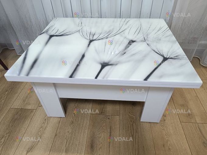 Продам стол раскладной стол тансформер 3 положения белый с принтом - VDALA.PRO