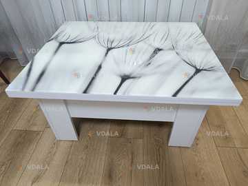 Продам стол раскладной стол тансформер 3 положения белый с принтом - VDALA.PRO