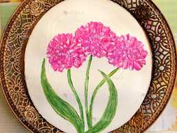 Картина - миниатюра *Цветок в овале*. Масло, оргалит, 25*20 см - VDALA.PRO