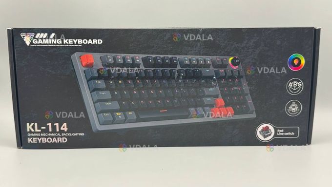 Клавіатура провідна механічна jedel kl-114 з rgb-підсвічуванням Чорний - VDALA.PRO