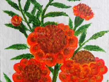 Картина авторская * Цветок*. Акрил, картон, 20 * 30 см - VDALA.PRO