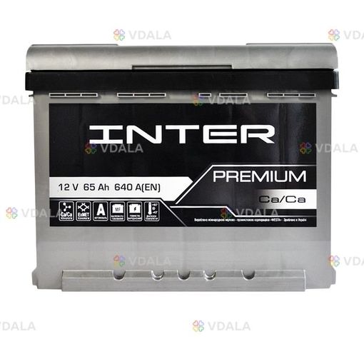 Автомобільний аккумулятор INTER Premium 65Ah 640A L+ 4820219073710 - VDALA.PRO